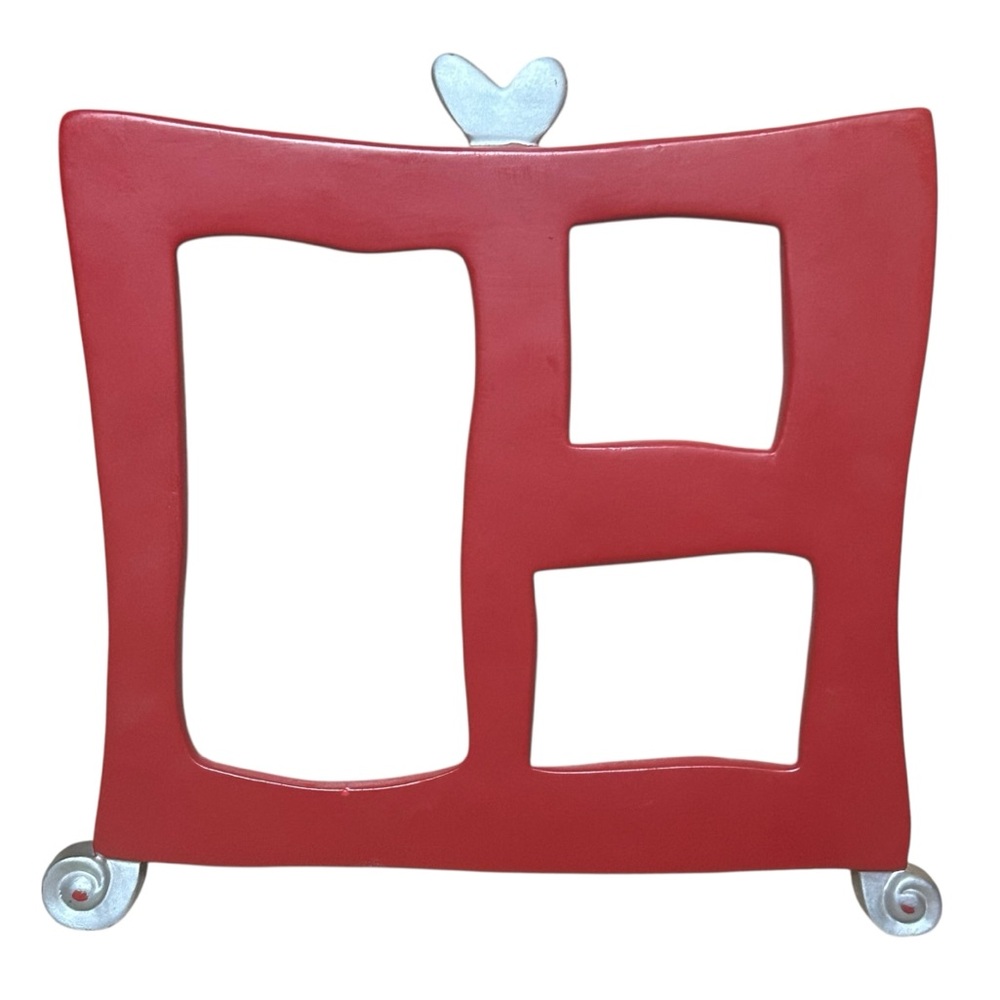 Red and Silver Heart Photo Frame